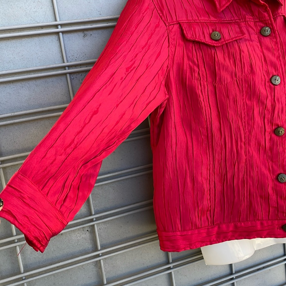 Ruby Rd. Red Crinkled Jacket. - Picture 4 of 9